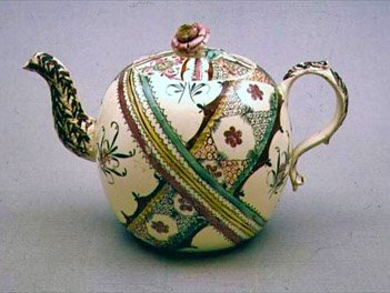 Staffordshire Creamware Teapot by English School